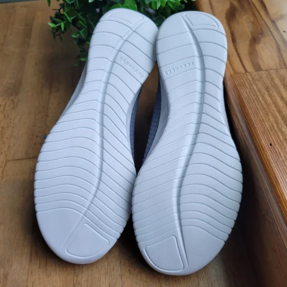 Skechers Faux Lace Stretch Knit Slip-On Sneakers | Outplay | Slate | 9.5 - Picture 7 of 9